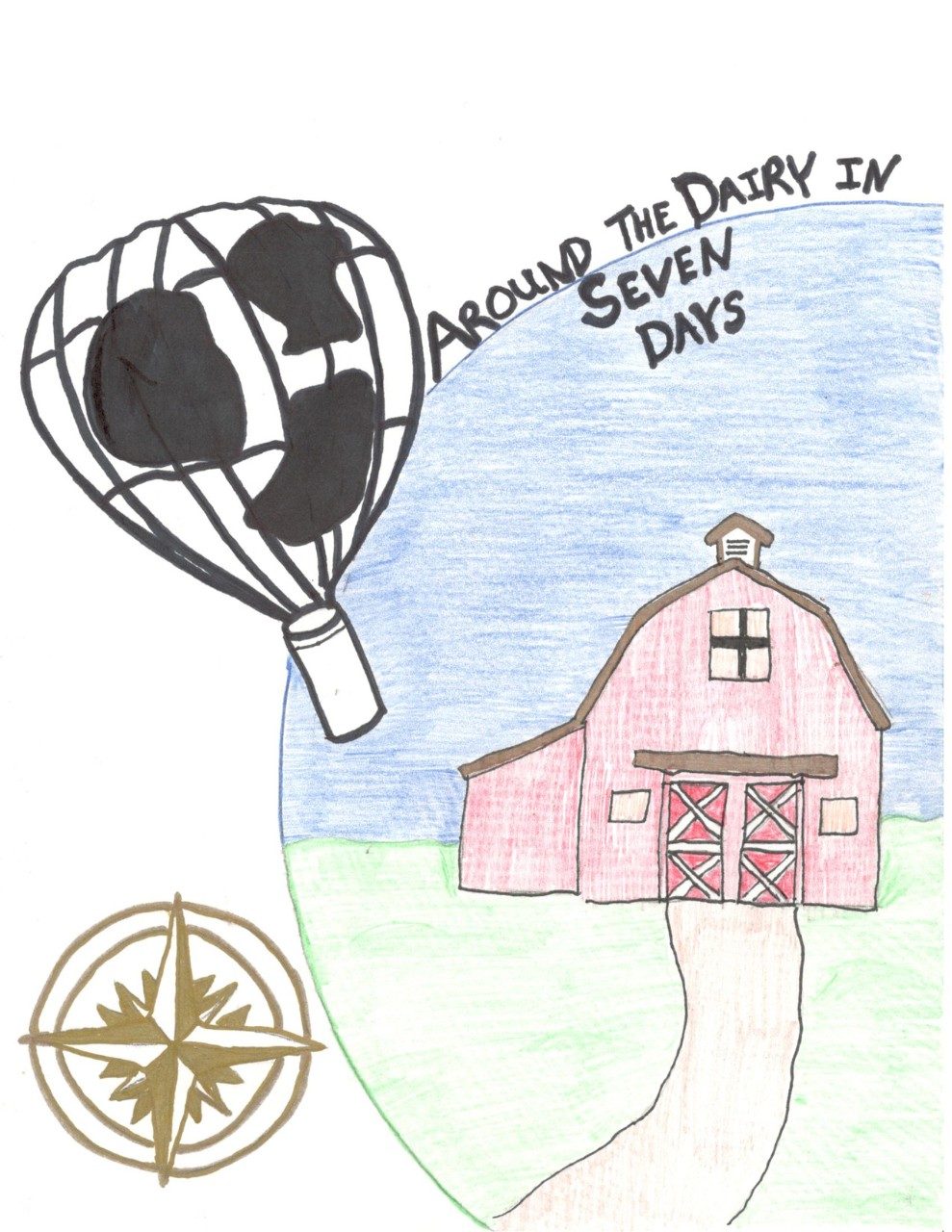 2023 June Dairy Month Poster Contest. Around the Dairy in 7 Days. Ethan Ferris, Frederick County, Intermediate Division. Third Place.