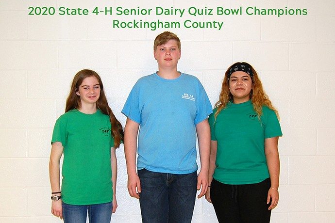 2020 State 4-H Senior Dairy Quiz Bowl Champions - Rockingham County
