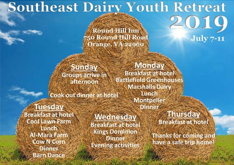 2019 Southeast Dairy Youth Retreat - Schedule